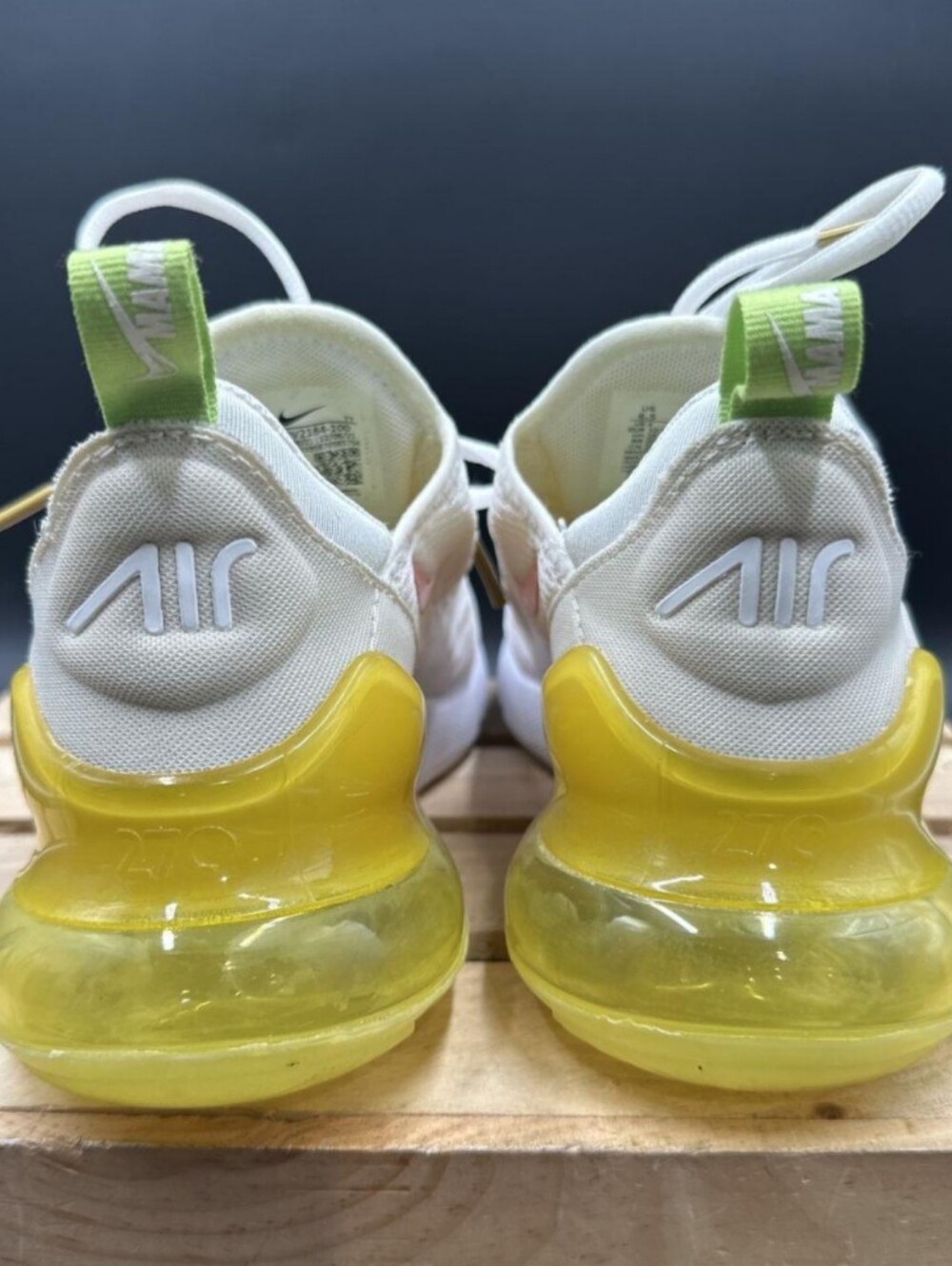 Nike Wmns Air Max 270 'White Yellow Strike' Sneakers Size 6.5 Used Exc - Picture 5 of 8